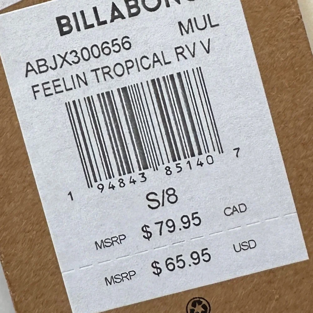 NWT Billabong WOMEN'S FEELIN TROPICAL RV V NECK CAMI - Picture 7 of 7